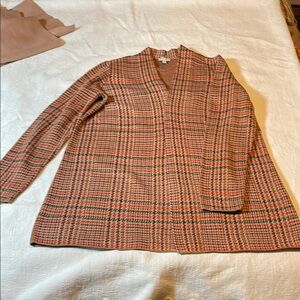 Plaid Open Front Cardigan